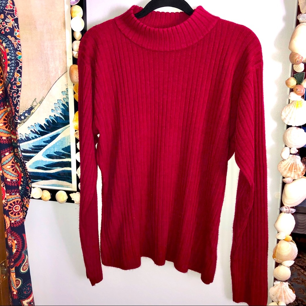 Red Winter Turtle Neck Sweater